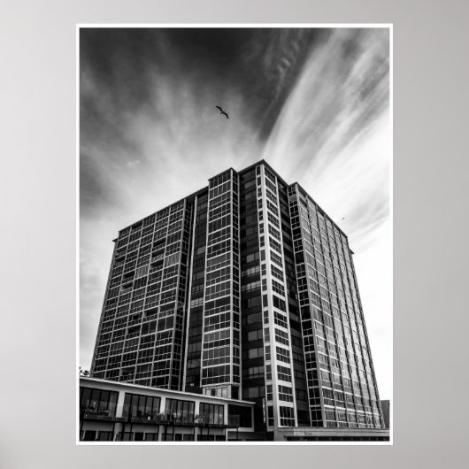 Black and White City Modern Architecture Wall Art Poster (Voorkant)
