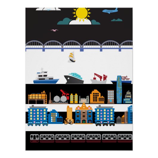 Black and white city perfect poster (Voorkant)