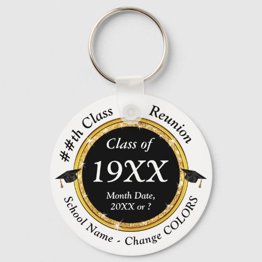 Black and White, Class Reunion Gift Ideas Sleutelhanger (Voorkant)