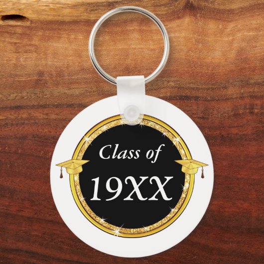 Black and White, Class Reunion Gift Ideas Sleutelhanger (Achterkant)