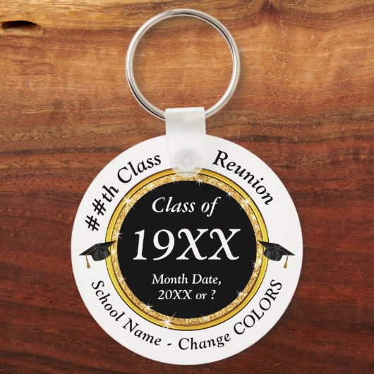 Black and White, Class Reunion Gift Ideas Sleutelhanger (Voorkant)