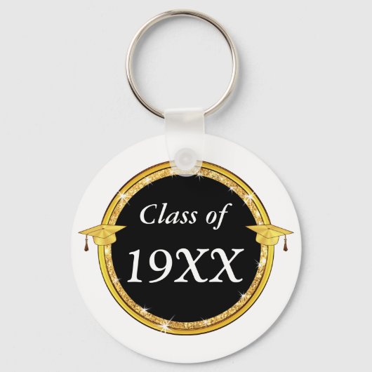Black and White, Class Reunion Gift Ideas Sleutelhanger (Achterkant)