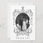 Black and White Classic Frame Wedding Photo      Bedankkaart (Voorkant)