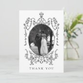 Black and White Classic Frame Wedding Photo      Bedankkaart (Staand voorkant)