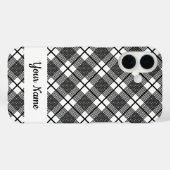 Black and White Classic Plaid Pattern Editable Case-Mate iPhone Case (Achterkant (horizontaal))