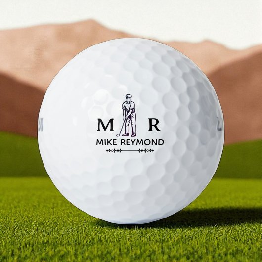 Black and White Classy Golfer  Golfballen
