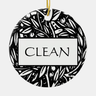 Black and White Clean Dirty Dishwasher Hanger Keramisch Ornament