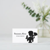 Black and white Cleaning Service Housekeeper Maid Visitekaartje (Staand voorkant)