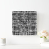 Black and White Clock Vierkante Klok (Huis)