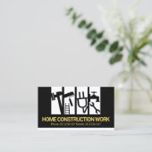 Black and White Construction Handyman Tool Stripes Visitekaartje (Staand voorkant)
