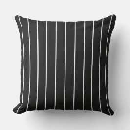 Black and White Contemporary Monochrome Pinstripe  Buitenkussen