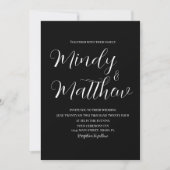 Black and White Couple Wedding Invitation Kaart (Voorkant)