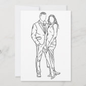 Black and White Couple Wedding Invitation Kaart (Achterkant)