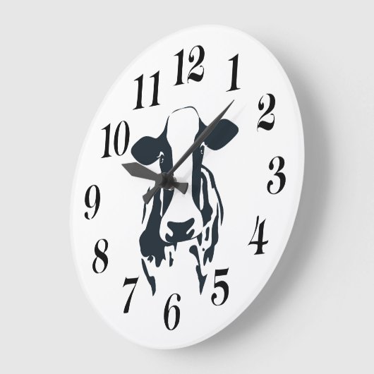 Black and White Cow Clock Grote Klok (Hoek)