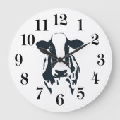 Black and White Cow Clock Grote Klok (Voorkant)
