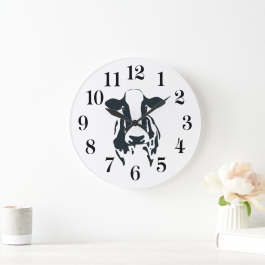 Black and White Cow Clock Grote Klok (Huis)