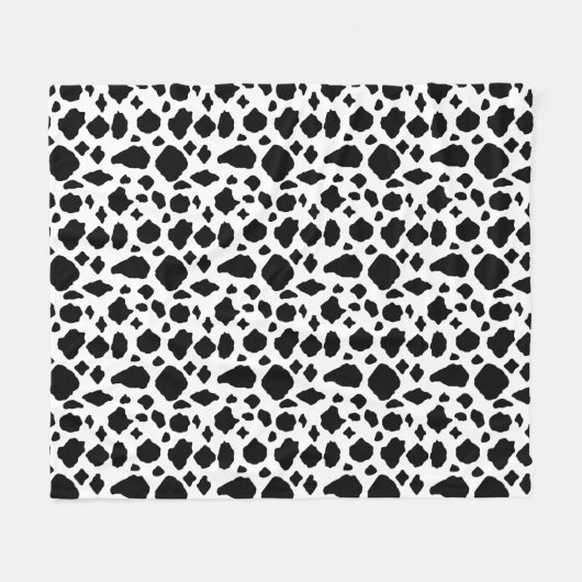 Black and White Cow Pattern Country Fleece Deken (Voorkant (Horizontaal))