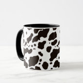 Black and White Cow Print Coffee Mug Mok (Voorkant links)
