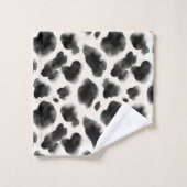 Black and White Cow Print Pattern Bad Handdoek (Wasdoekje)