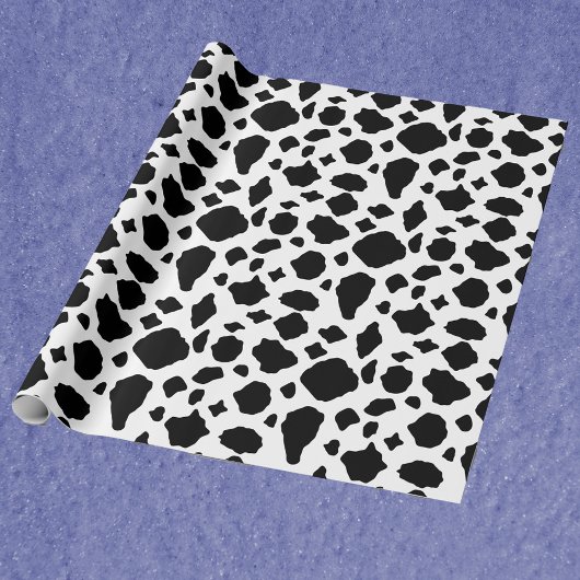 Black and White Cow Print Pattern Cadeaupapier