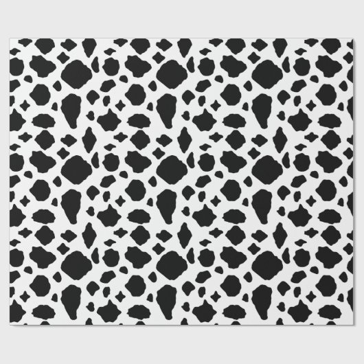 Black and White Cow Print Pattern Cadeaupapier (Vlak)