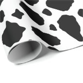 Black and White Cow Print Pattern Cadeaupapier (Rol Hoek)