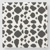 Black and White Cow Print Pattern Farmhouse Stenen Onderzetter (Voorkant)