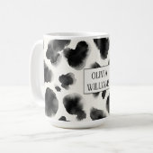 Black and White Cow Print Pattern Koffiemok (Voorkant links)