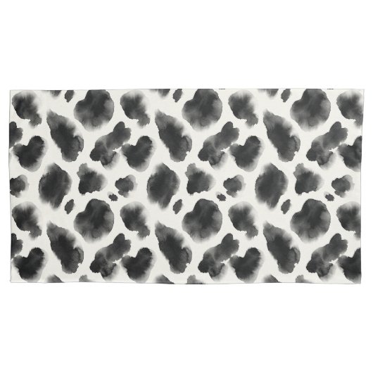 Black and White Cow Print Pattern Kussensloop (Voorkant-Links)