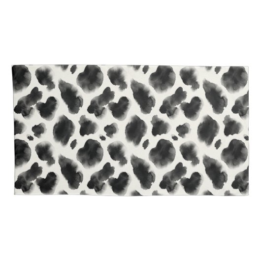 Black and White Cow Print Pattern Kussensloop (Achterkant-Rechts)