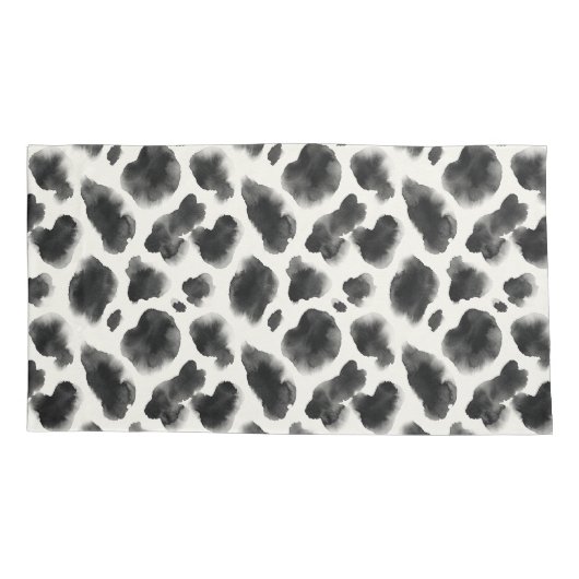 Black and White Cow Print Pattern Kussensloop (Achterkant-Links)