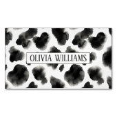 Black and White Cow Print Pattern Magnetisch Visitekaartje (Voorkant)