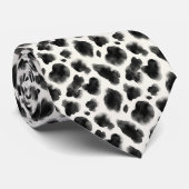 Black and White Cow Print Pattern Stropdas (Opgerold)