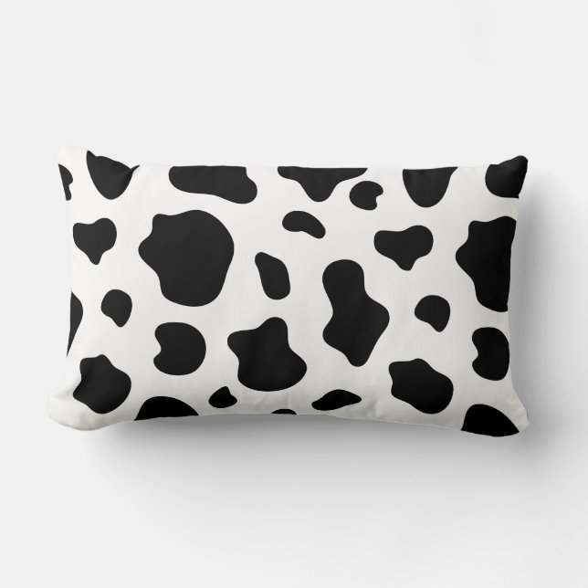 Black and White Cow Print Pillow Decorative  Kussen (Voorkant)