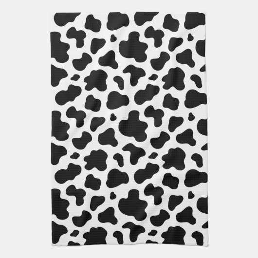 Black And White Cow Print Western Cowboy Southern Theedoek (Verticaal)