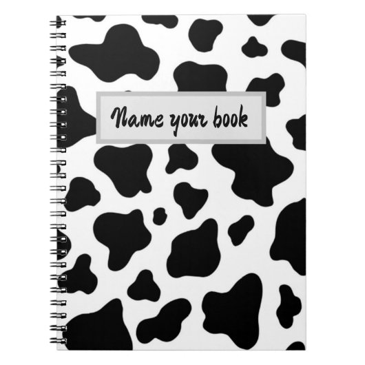 Black and white cowhide trendy rustic farm notitieboek (Voorkant)