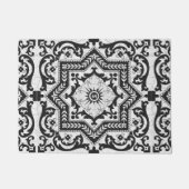 Black and White Cracked Ceramic Style Azulejo Deurmat (Voorkant)