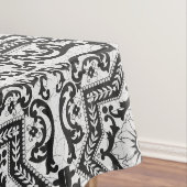 Black and White Cracked Ceramic Style Azulejo Tafelkleed (Voorbeeld)