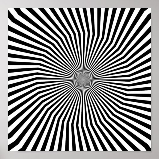 Black and White Crooked Optical Illusion Poster (Voorkant)