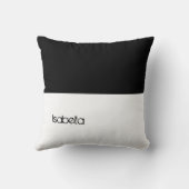 Black and White Custom Jouw naam Hier Pillow Kussen (Achterkant)