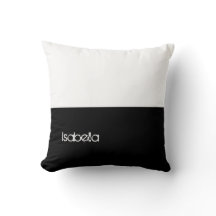 Black and White Custom Jouw naam Hier Pillow