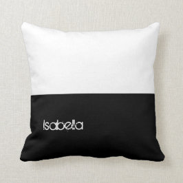 Black and White Custom Jouw naam Hier Pillow Kussen