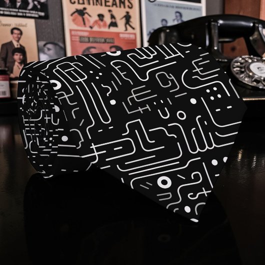 Black and White Custom Necktie Stropdas