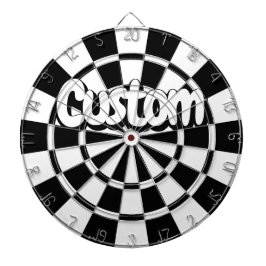 Black And White Customizable Text Dartbord