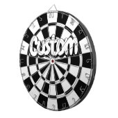 Black And White Customizable Text Dartbord (Voorkant Rechts)