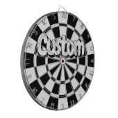 Black And White Customizable Text Dartbord (Voorkant Links)