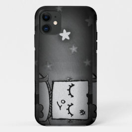 Black and White Cute Robot iPhone Case