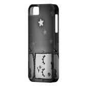 Black and White Cute Robot iPhone Case (Achterkant Links)