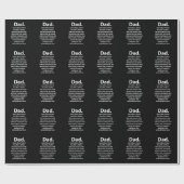 Black and White Dad Daddy Quote Birthday Cadeaupapier (Vlak)