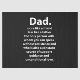 Black and White Dad Daddy Quote Birthday Tissuepapier
